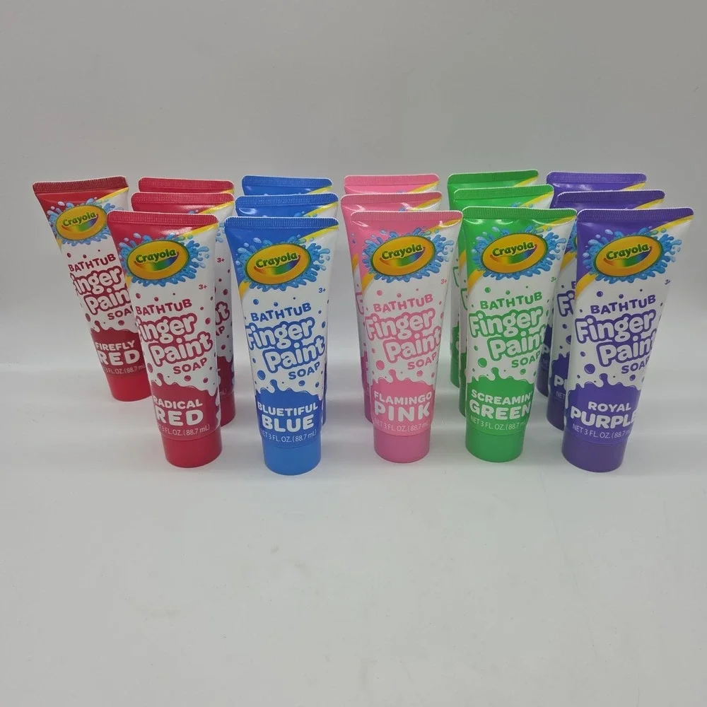 NEW Lot Of 16 Crayola Bathtub Finger Paint Soap Red Purple Green Blue Pink